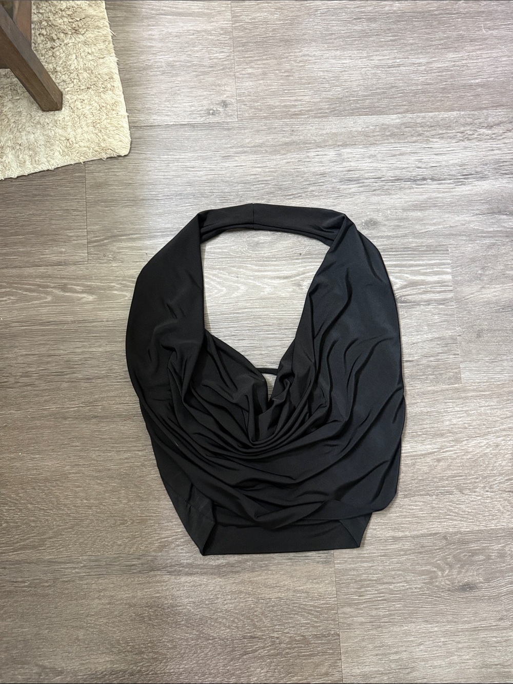 Draped Black Halter Top